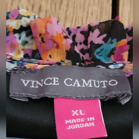 NWT Vince Camuto Black And Pink Floral Dress Size XL - Picture 13 of 14